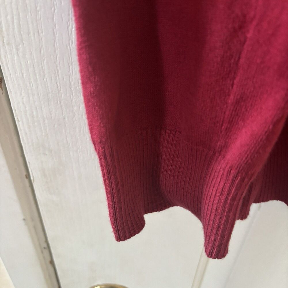MAG Magaschoni Womens Cardigan Sweater Size Large Embroidery Red Glam Office 90s - Picture 5 of 12
